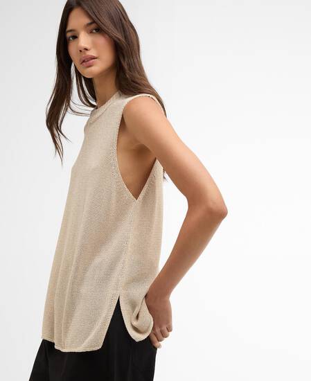 Valencia Knitted Vest Ecru
