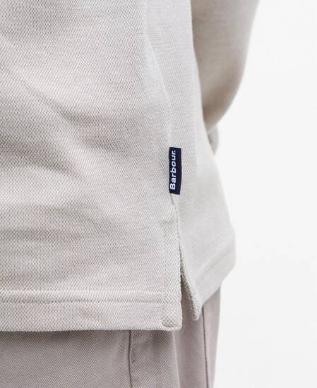 Polo a maniche lunghe leggermente aderente Farmwell Washed Stone