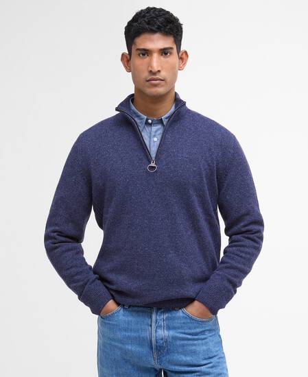 Essential Tisbury Half-Zip Jumper Deep Blue
