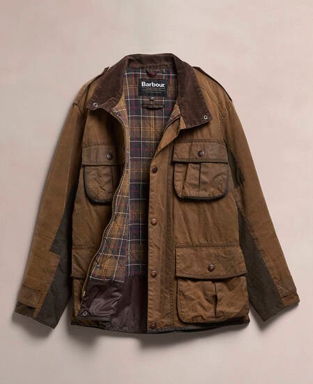 Barbour Re-Loved Men's Trooper Waxed Jacket - Size M Olive