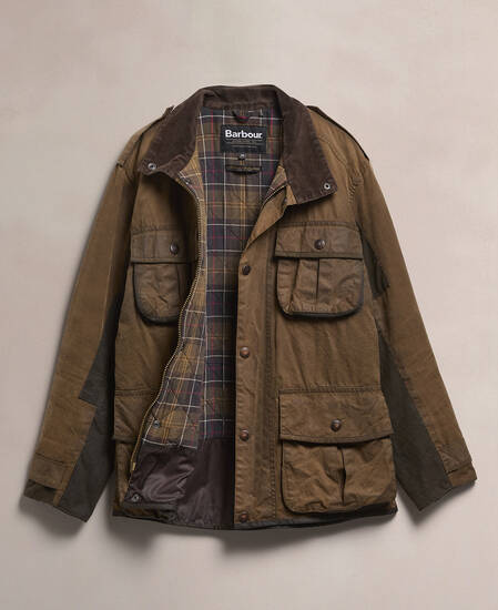 Barbour Re-Loved Men's Trooper Waxed Jacket - Size M Olive