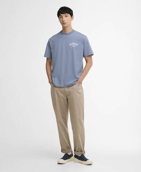 T-shirt oversize con stampa 1956 Washed Blue