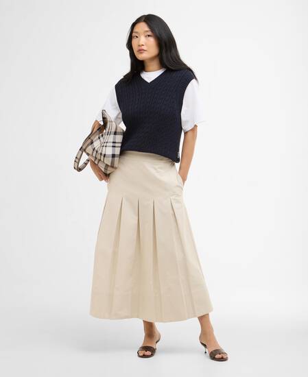 Kirby Pleated Midi Skirt Jasmine