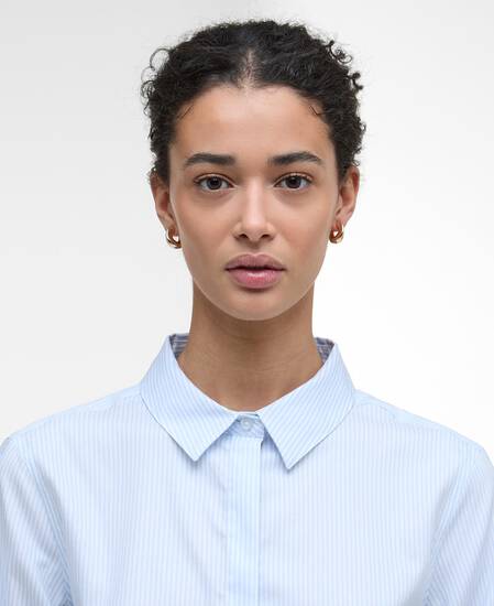 Claydon Striped Relaxed Shirt Ice Blue Stripe