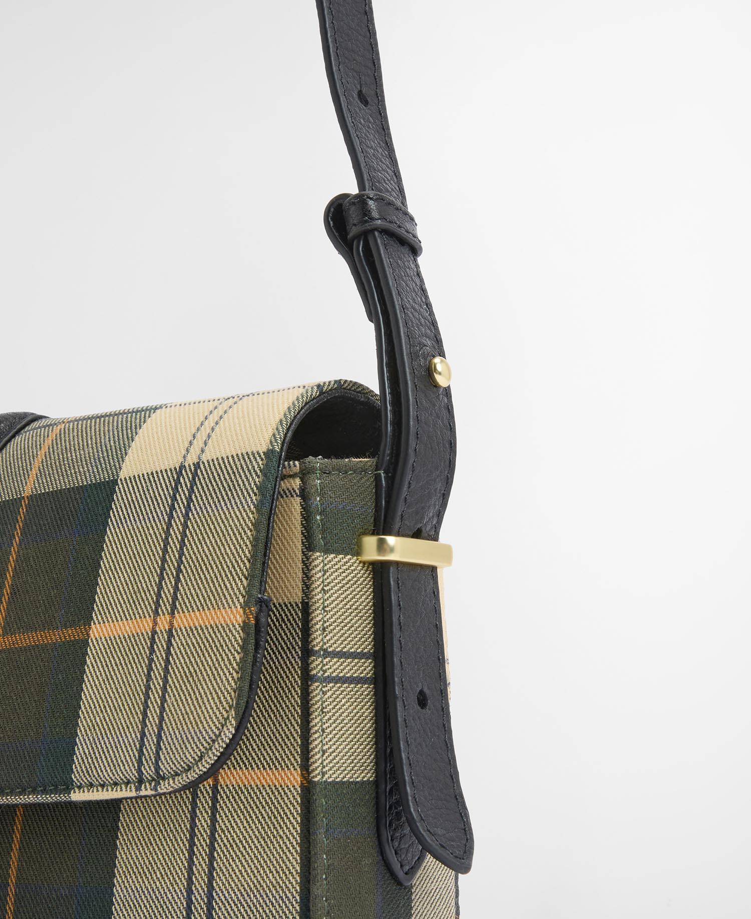 Borsa a tracolla con motivo tartan Rosa image number 6