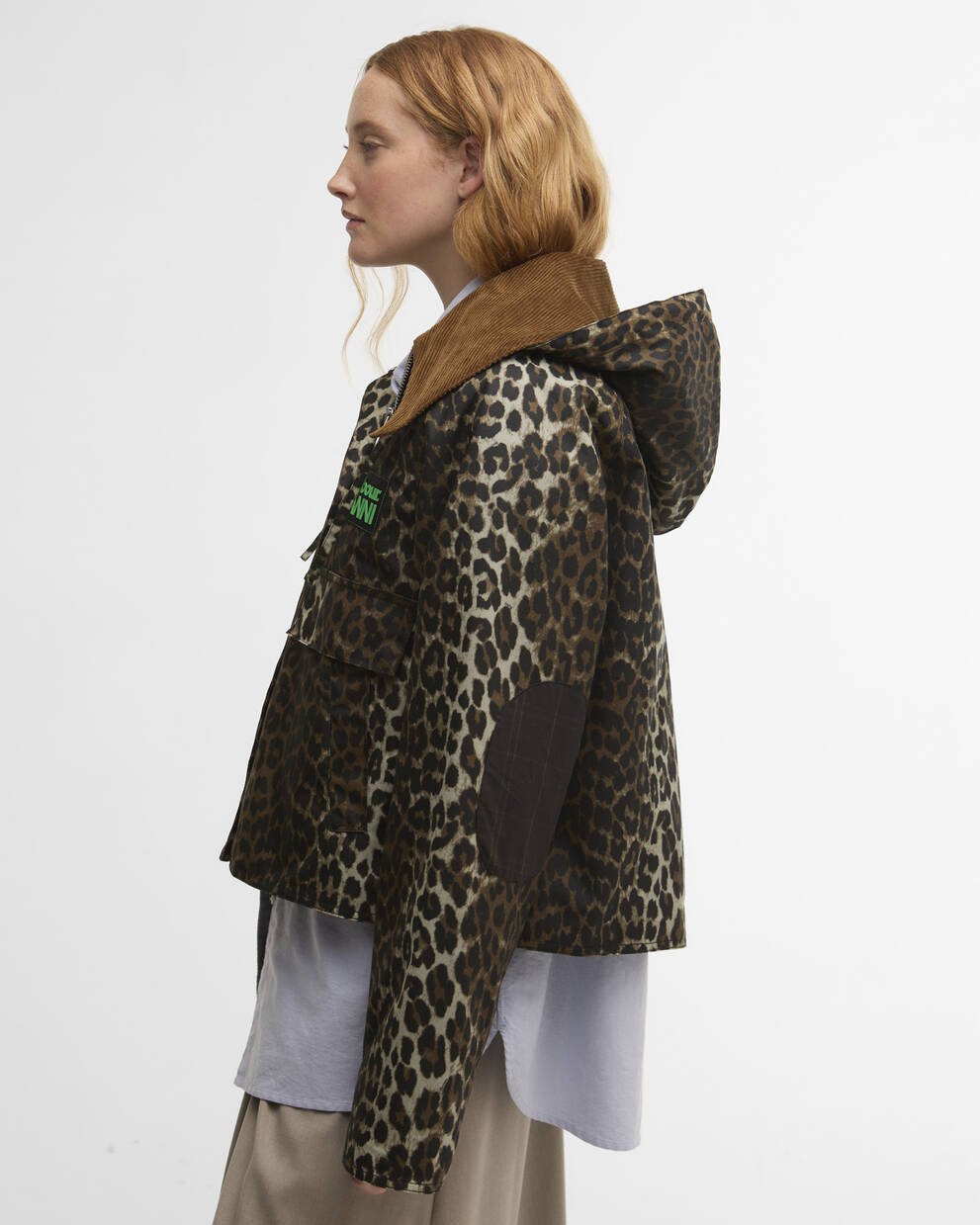 Barbour x GANNI Leopard Print Waxed Anorak