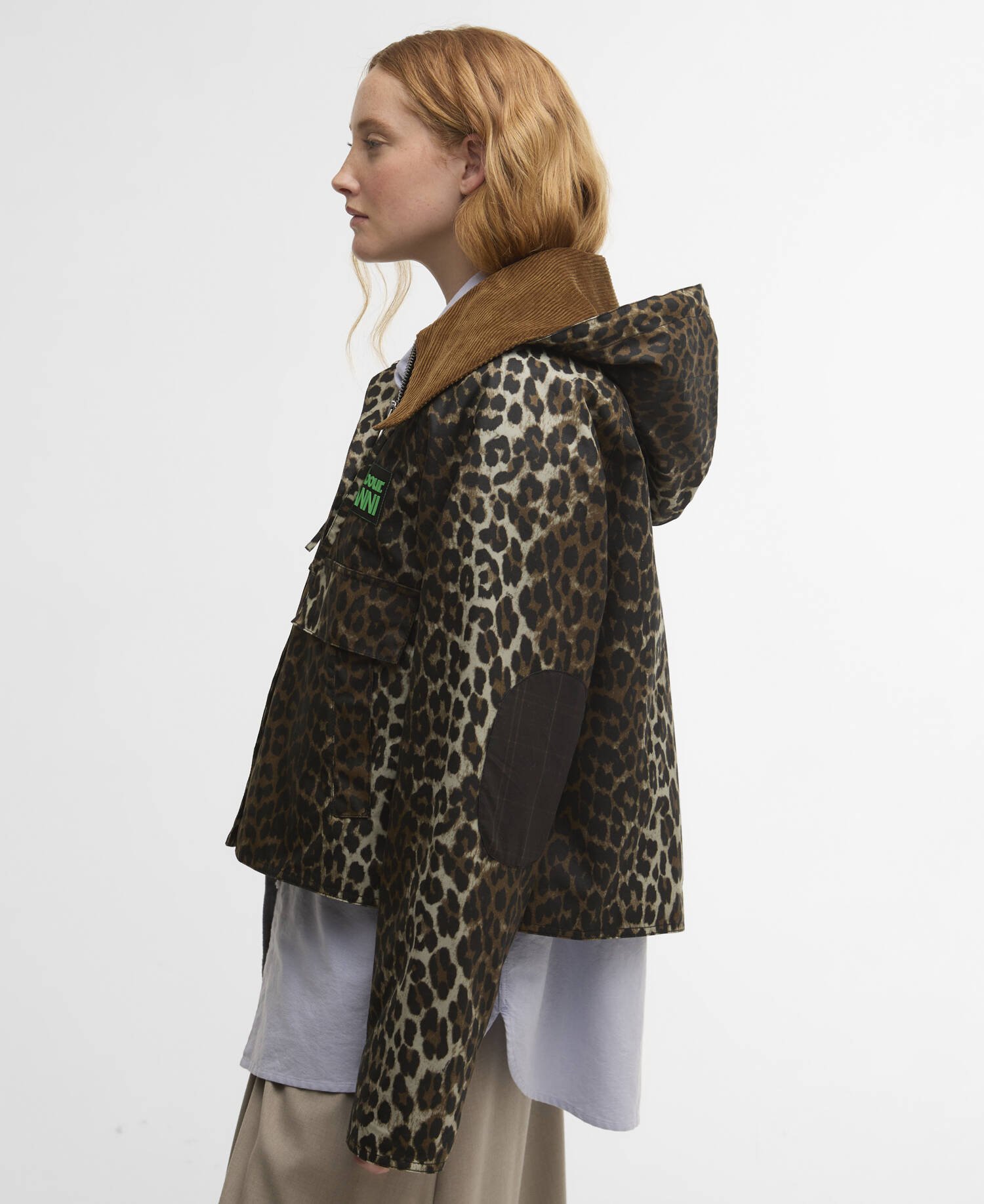 Barbour x GANNI Leopard Print Waxed Anorak image number 4