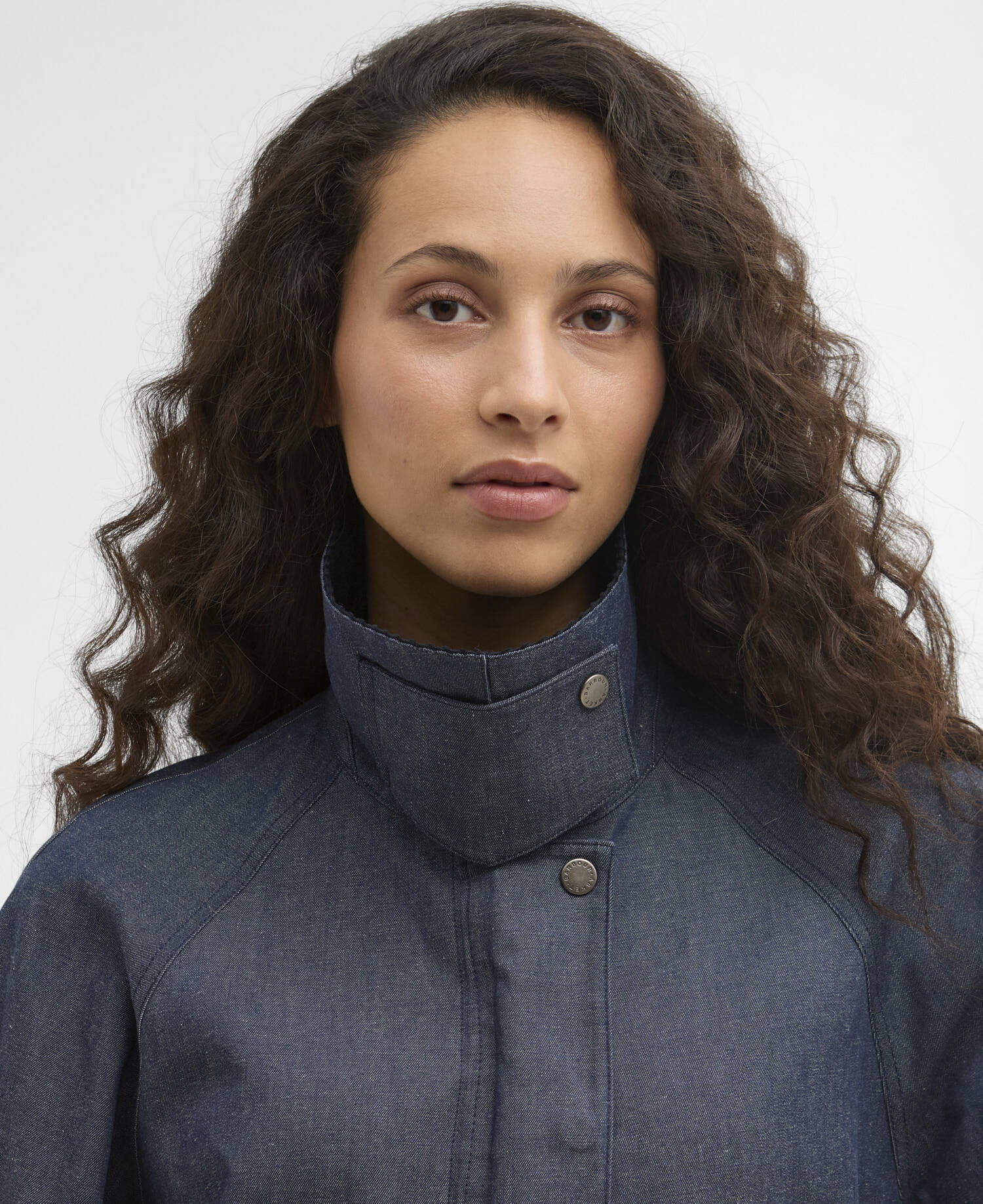 Barbour x ARKET Kokos Dry Wax Denim Jacket Blue Denim image number 3