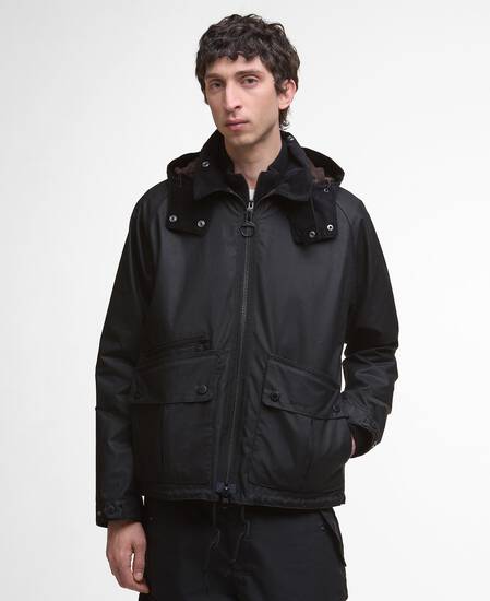 Re-Engineered Bardon Spey Waxed Jacket Black