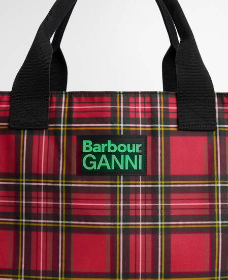 Barbour x GANNI Waxed Tote Bag Classic/Royal Stewart Tartan