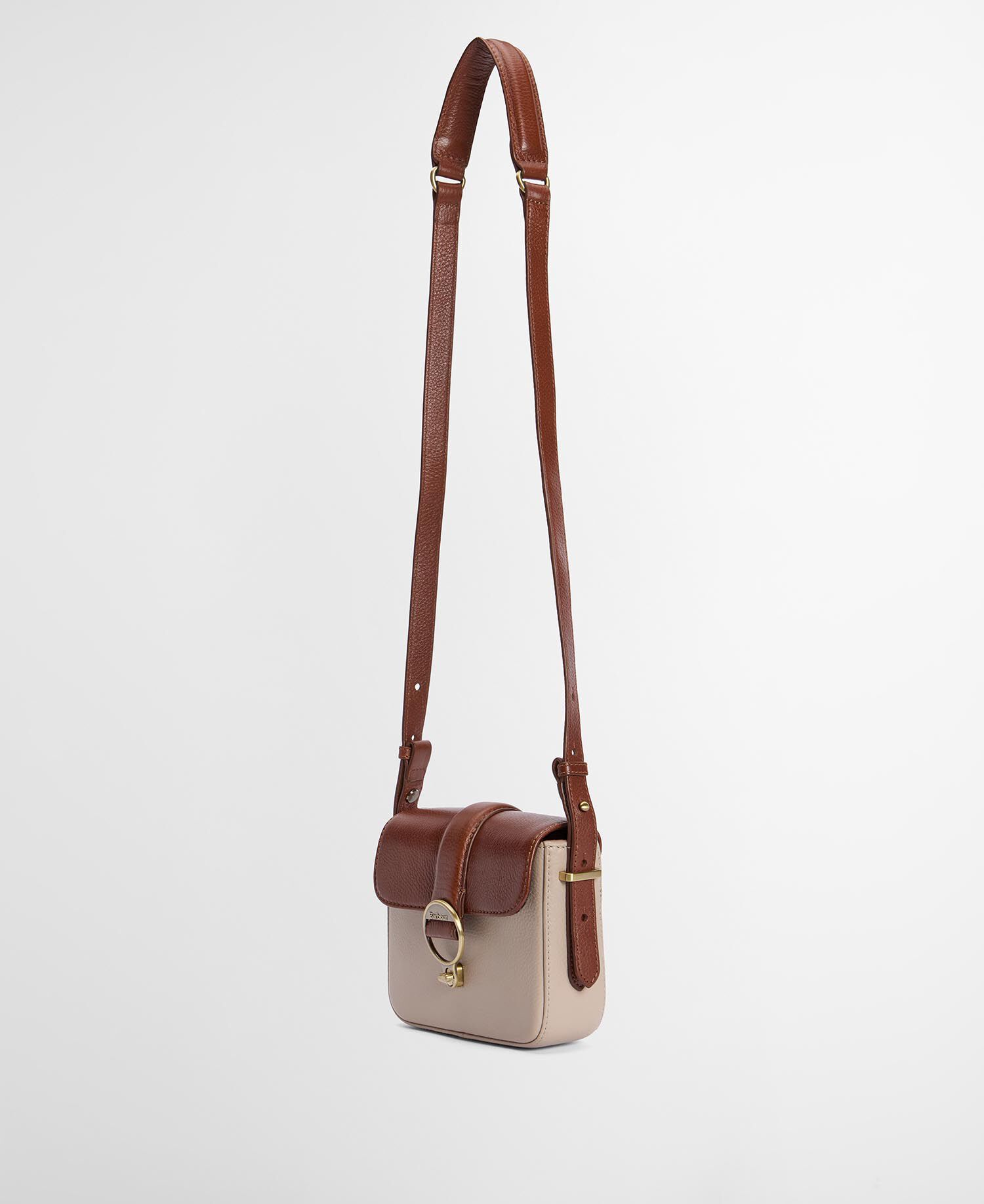 Mini Rosa Leather Crossbody Bag Pebbled Pink/Brown