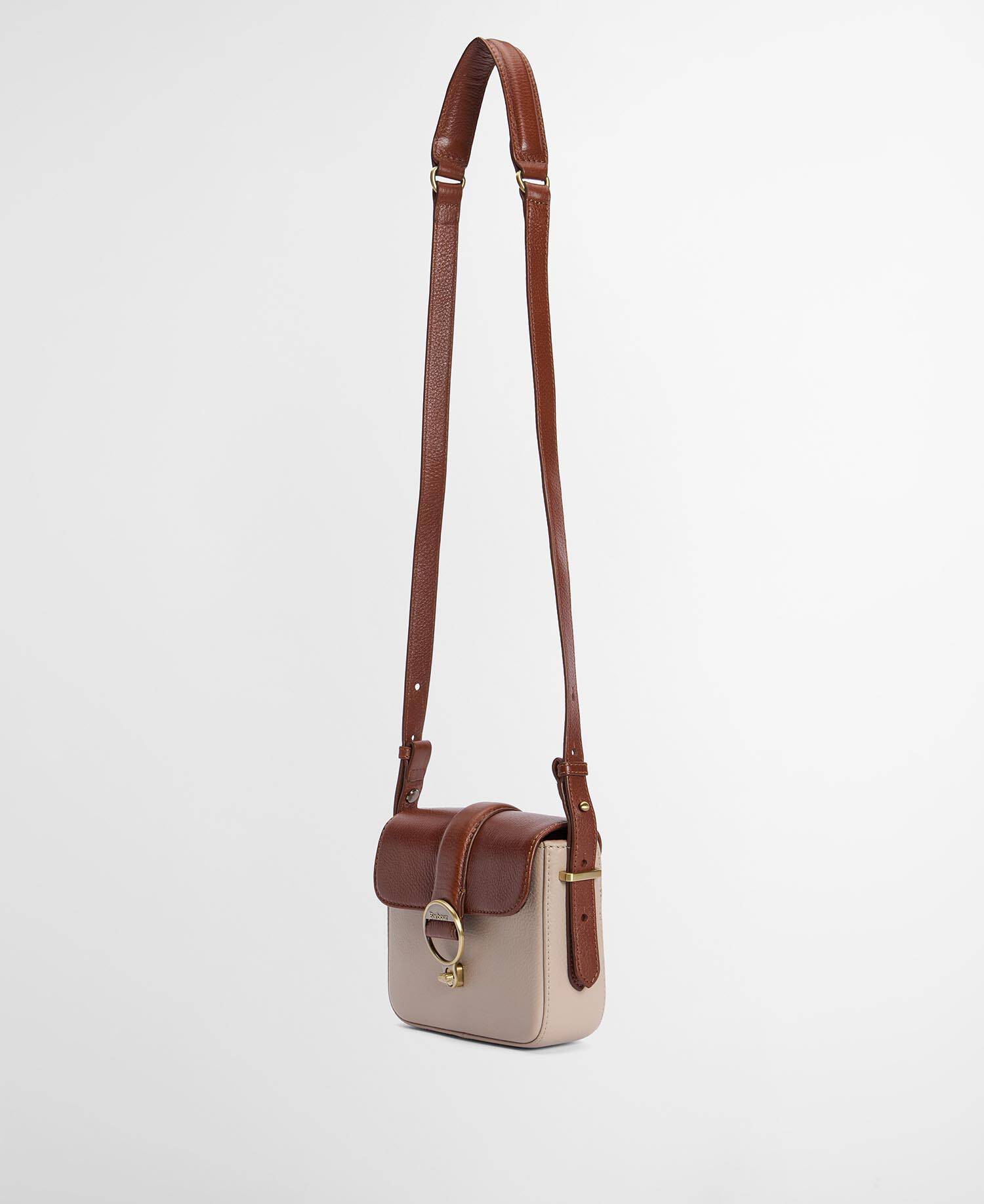 Mini Rosa Leather Crossbody Bag Pebbled Pink/Brown image number 4