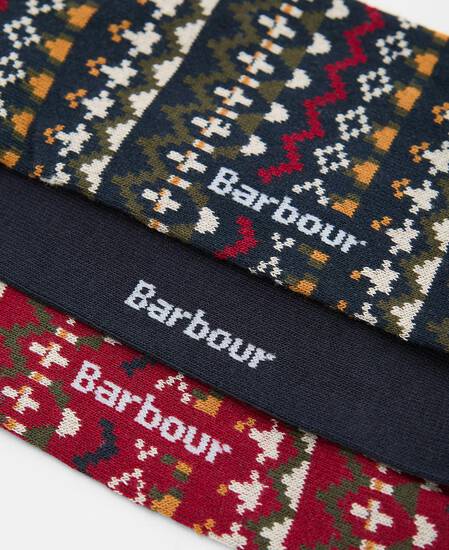 Marlow Fair Isle Sock Gift Set Olive