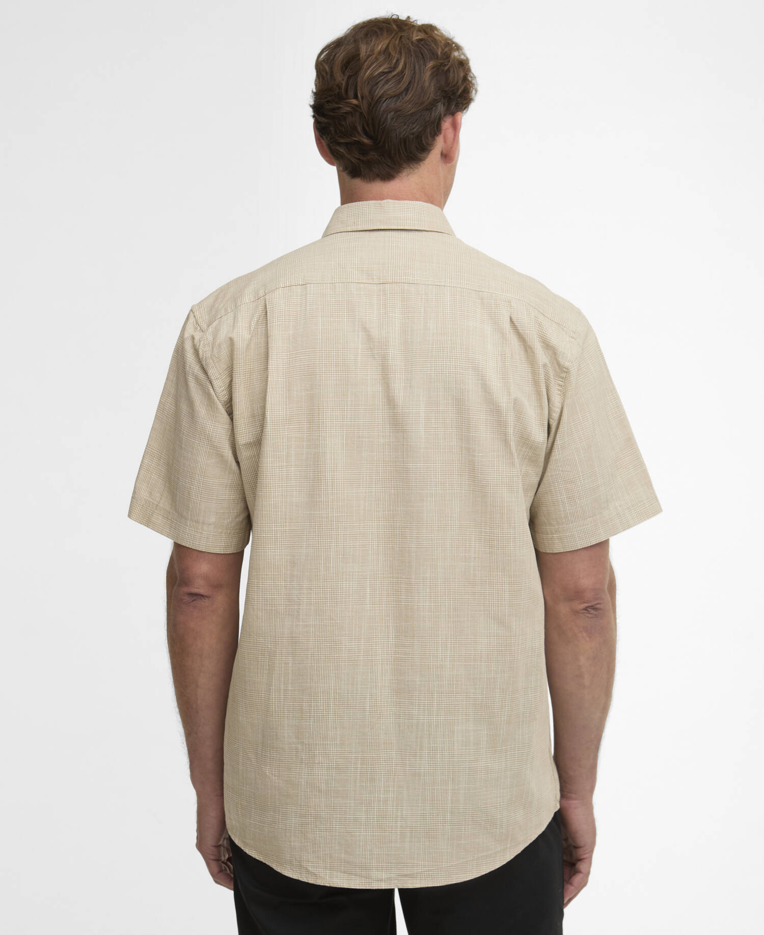 Camicia Fleming in misto lino a maniche corte dalla vestibilit&agrave; regular Stone image number 2