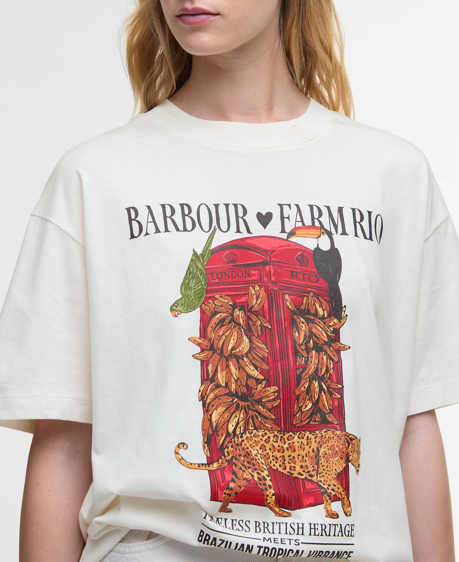Barbour FARM Rio Maria Clara Graphic T-Shirt Off White image number 3
