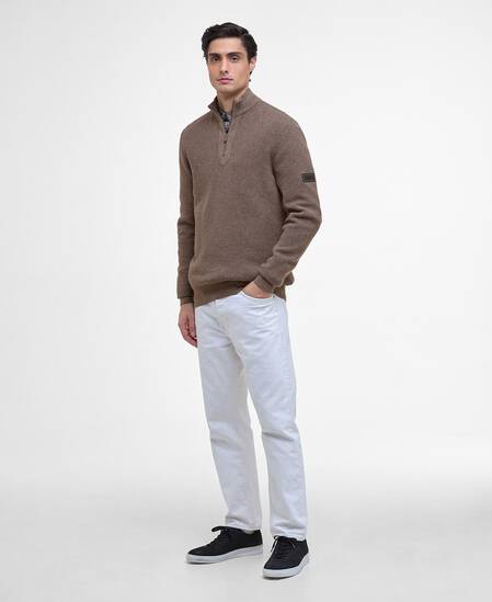 Maglione Crawley con zip corta Brindle