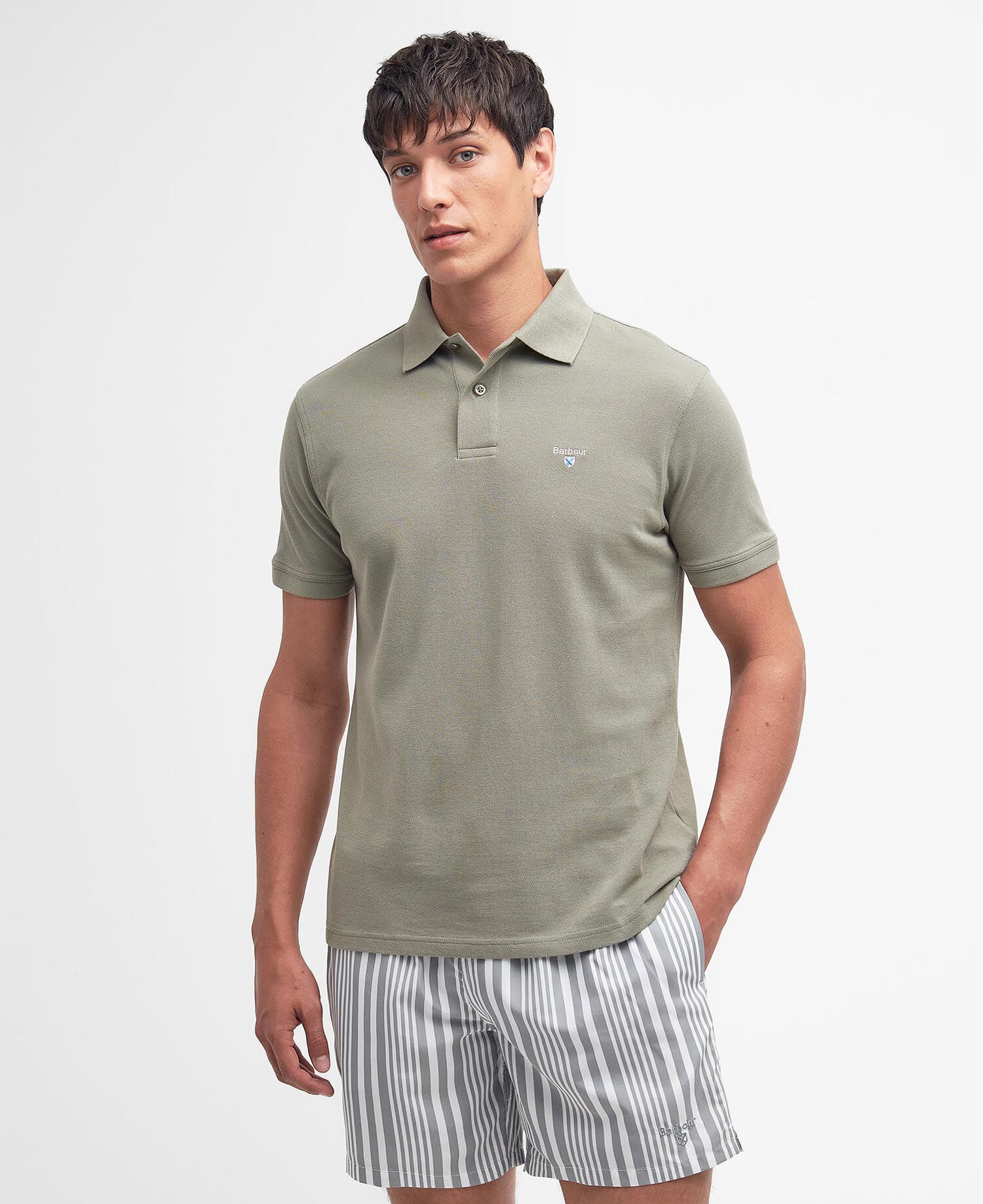 Sports Short-Sleeved Polo Shirt Dusty Green