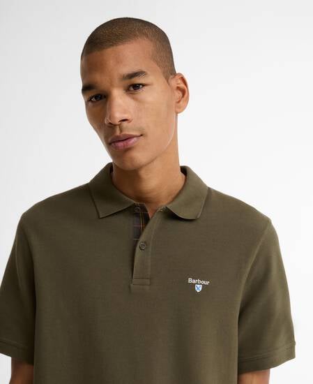 Tartan Pique Polo Shirt Dark Olive/Classic