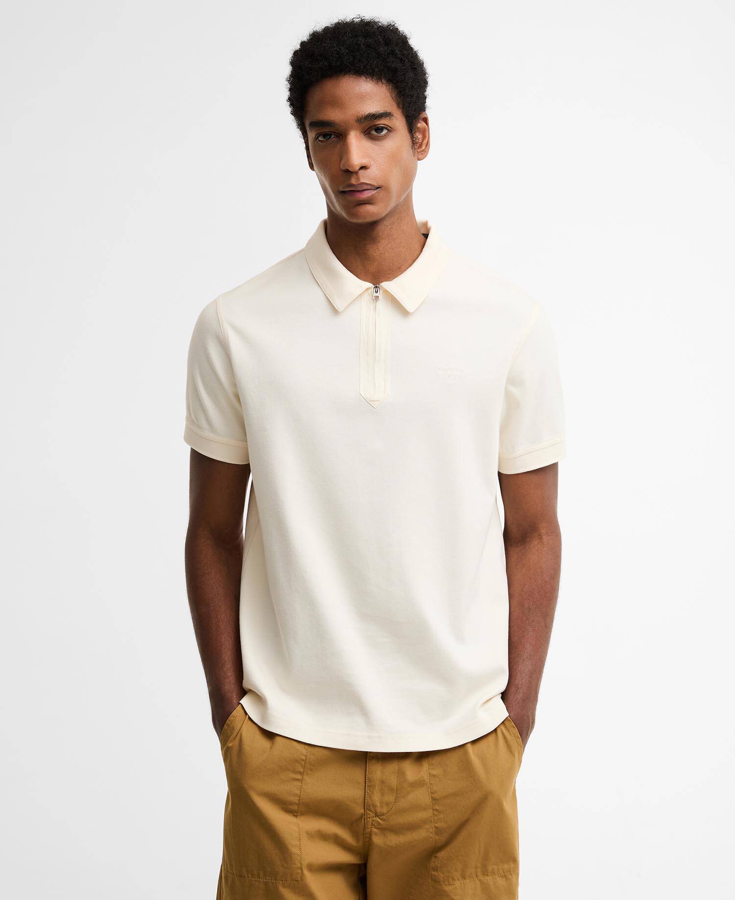 Polo Crakehall leggermente aderente Whisper White image number 0