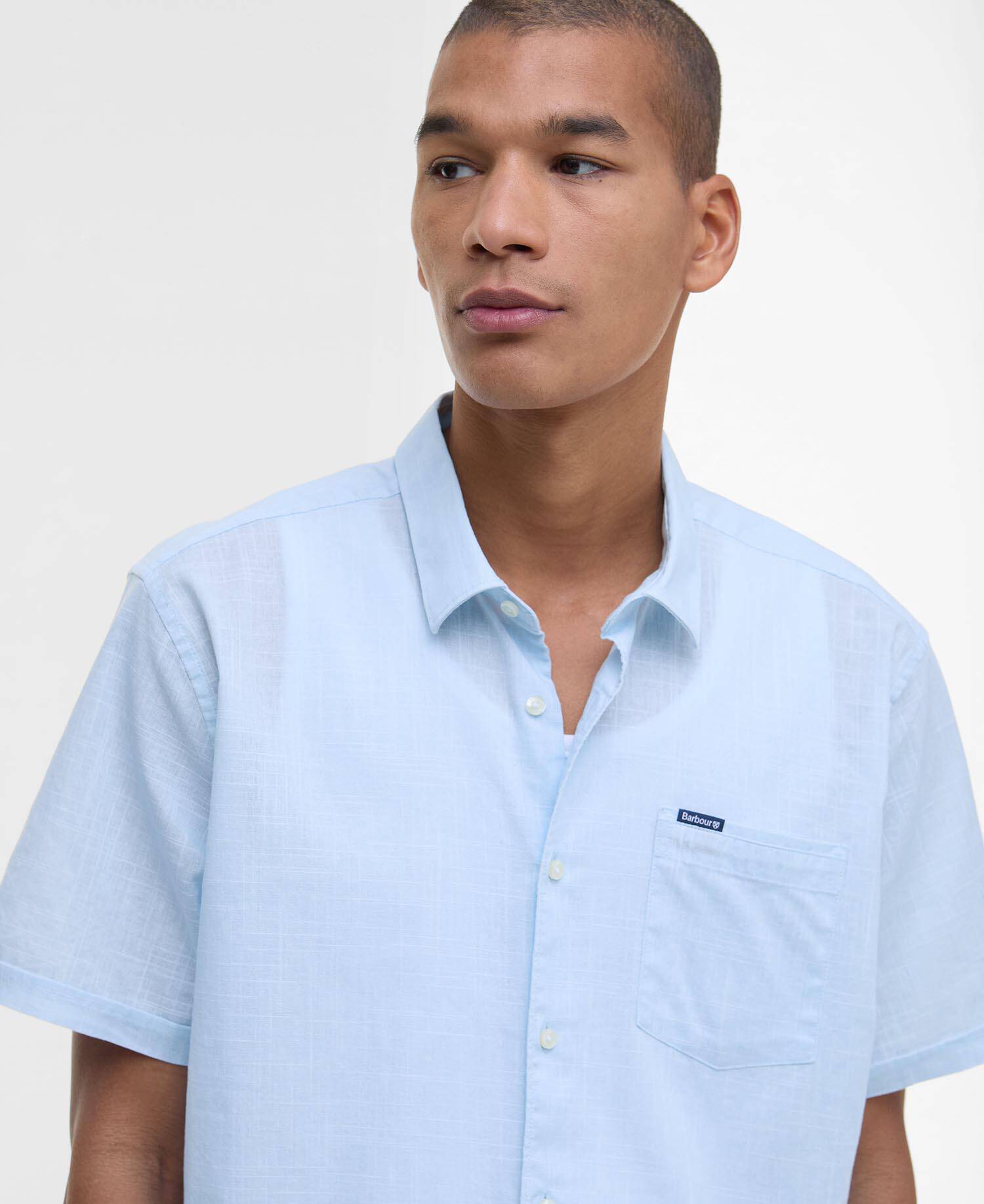 Pigment Dye Slub Short-Sleeved Shirt image number 3