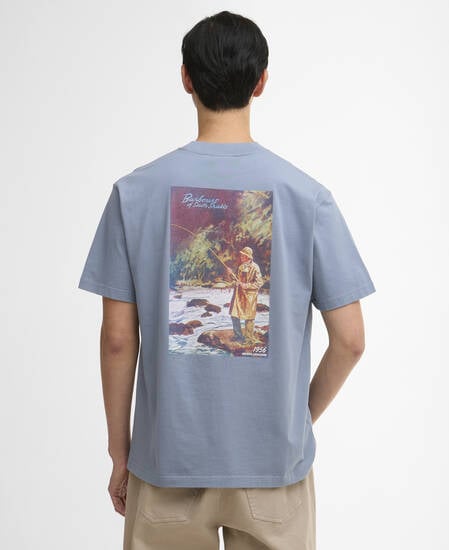 T-shirt oversize con stampa 1956 Washed Blue