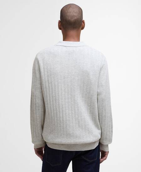 Smeaton Knitted Polo Grey Marl