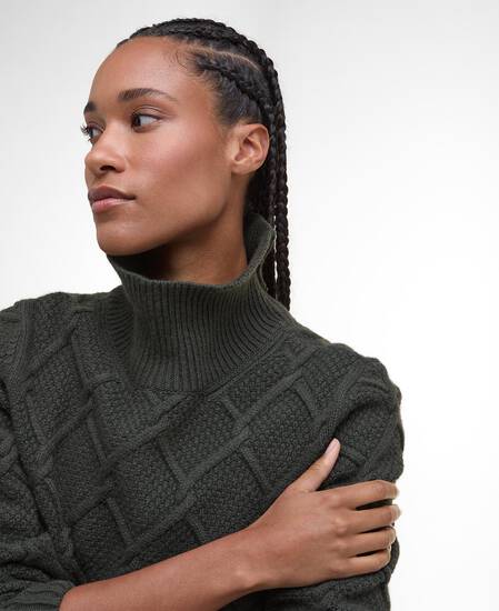 Burne Roll Neck Jumper Olive