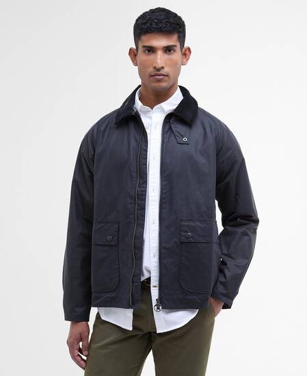 Bedale Short Waxed Jacket Classic Navy