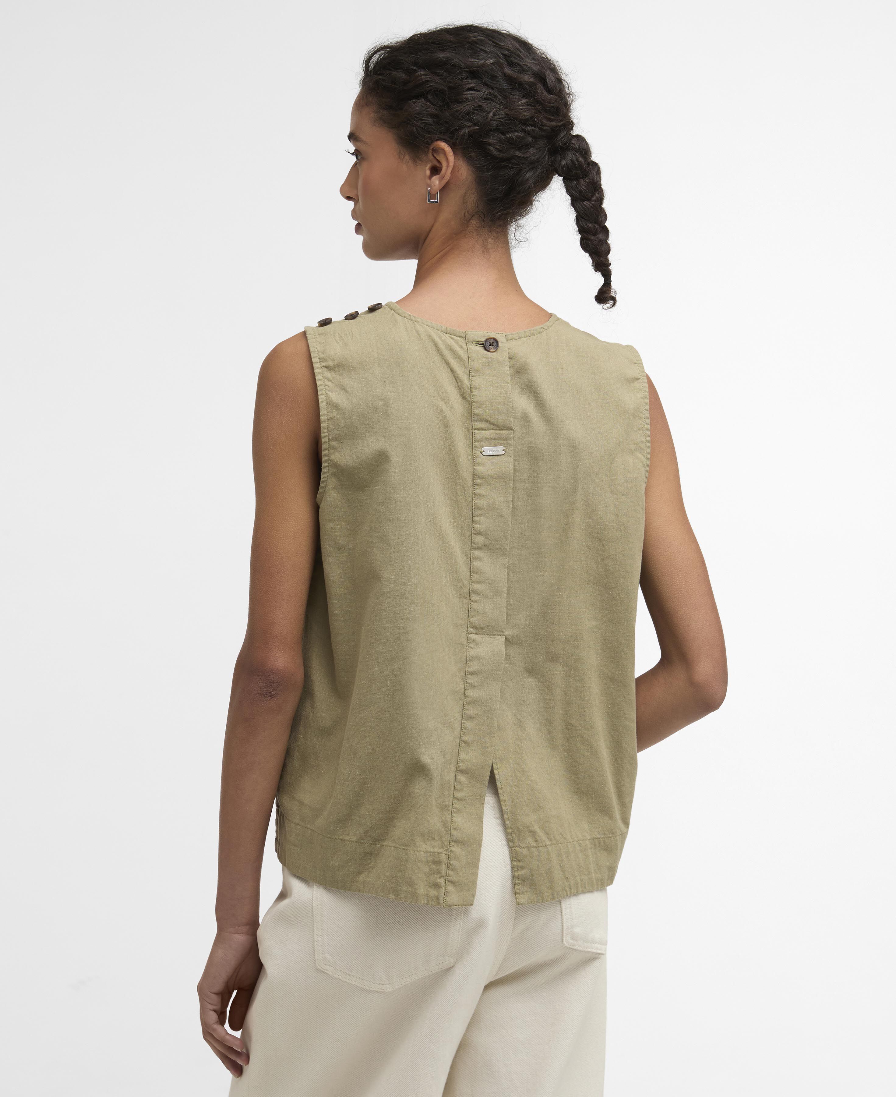 Josie Sleeveless Blouse Bleached Olive