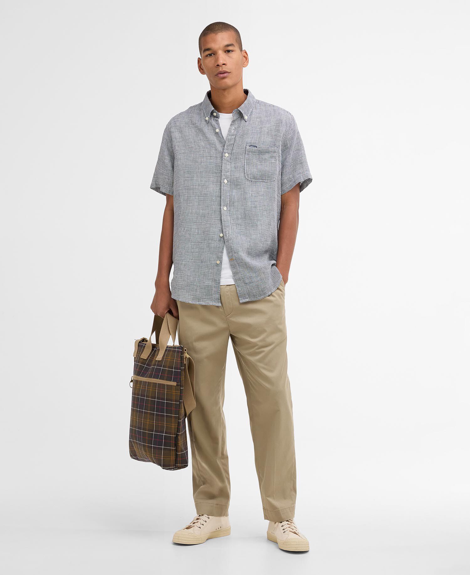 Linton Linen Short-Sleeved Tailored Shirt Dark Navy