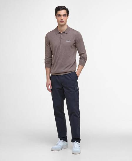 Polo Merlin in lana merino Dark Brindle