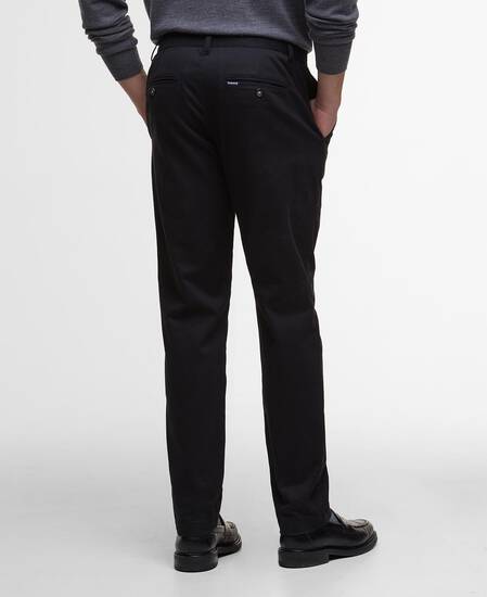 Sueded Sateen Slim Trousers Black