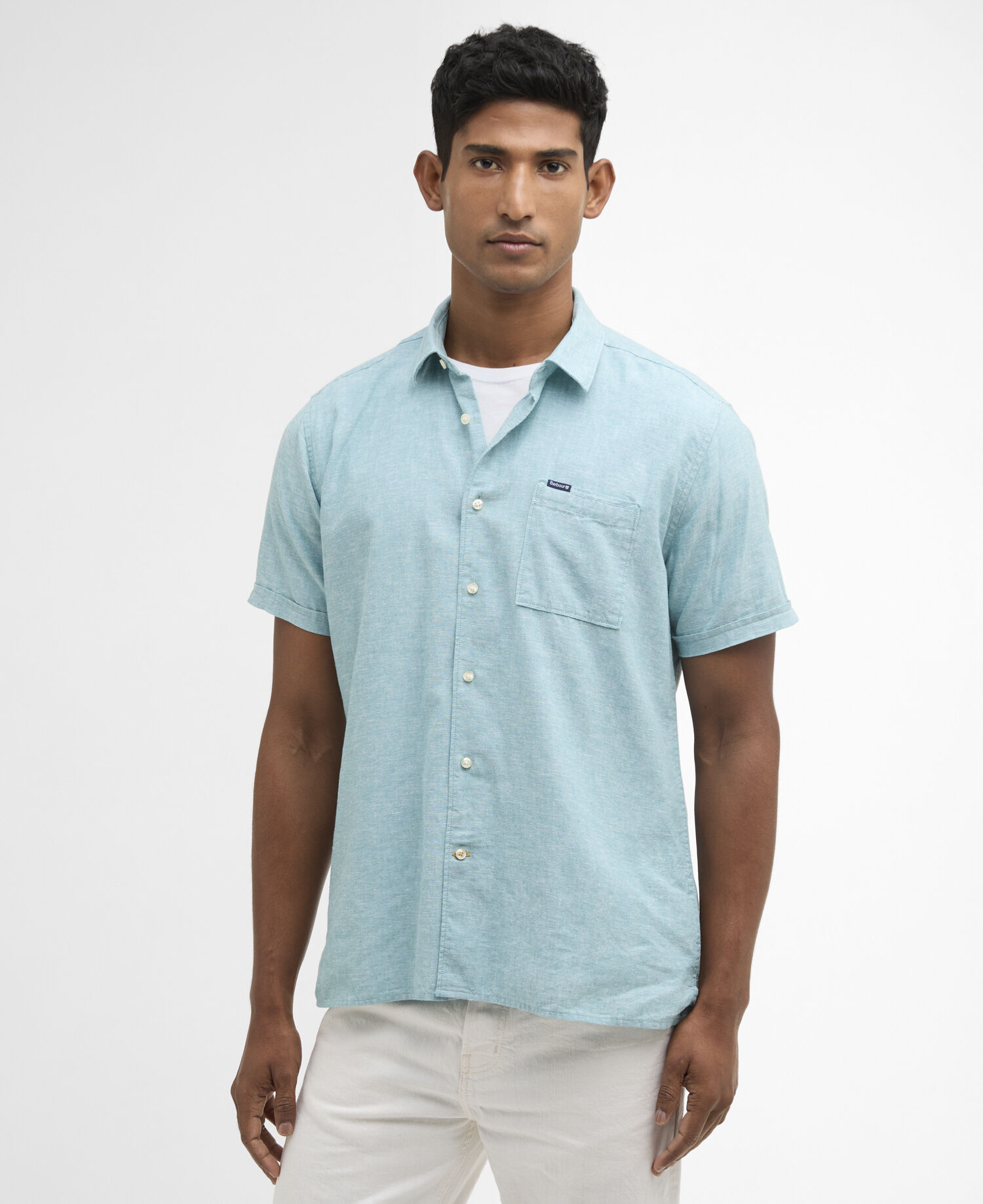 Nelson Regular Short-Sleeved Shirt Light Teal