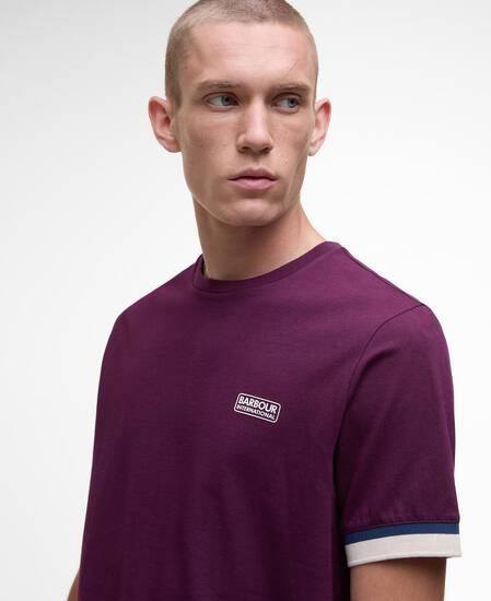 Deep Cuff Evan Tipped T-Shirt Potent Merlot