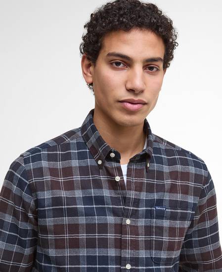 Kyeloch Tailored Long-Sleeved Shirt Midnight Oak Tartan