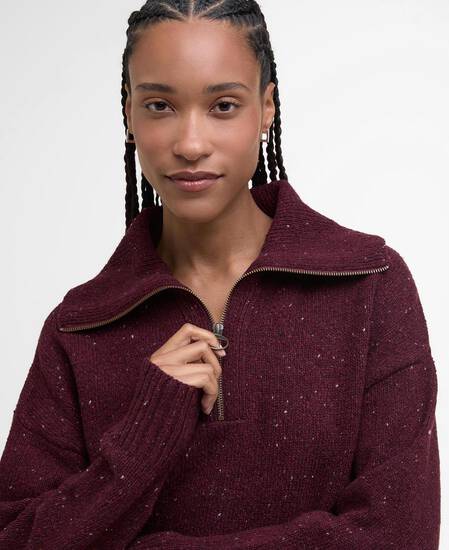 Lavensdale Half-Zip Jumper Black Cherry