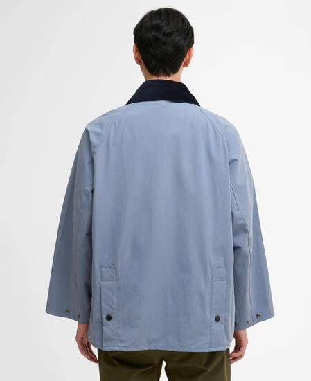Peached Oversized Bedale Casual Jacket Washed Blue