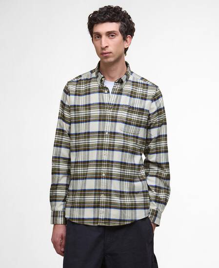 Ronan Tailored Long-Sleeved Shirt Ecru Marl