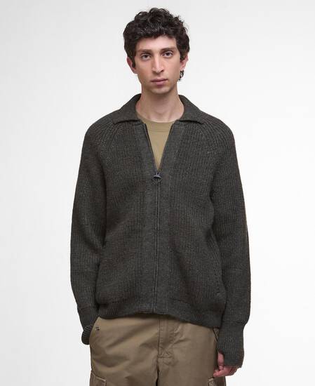 Pullover Garthman Zip-Up Olive Ink