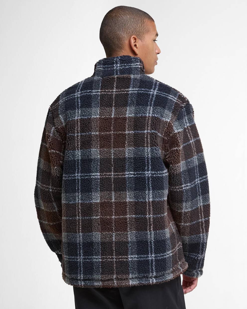 Pile sherpa con motivo tartan