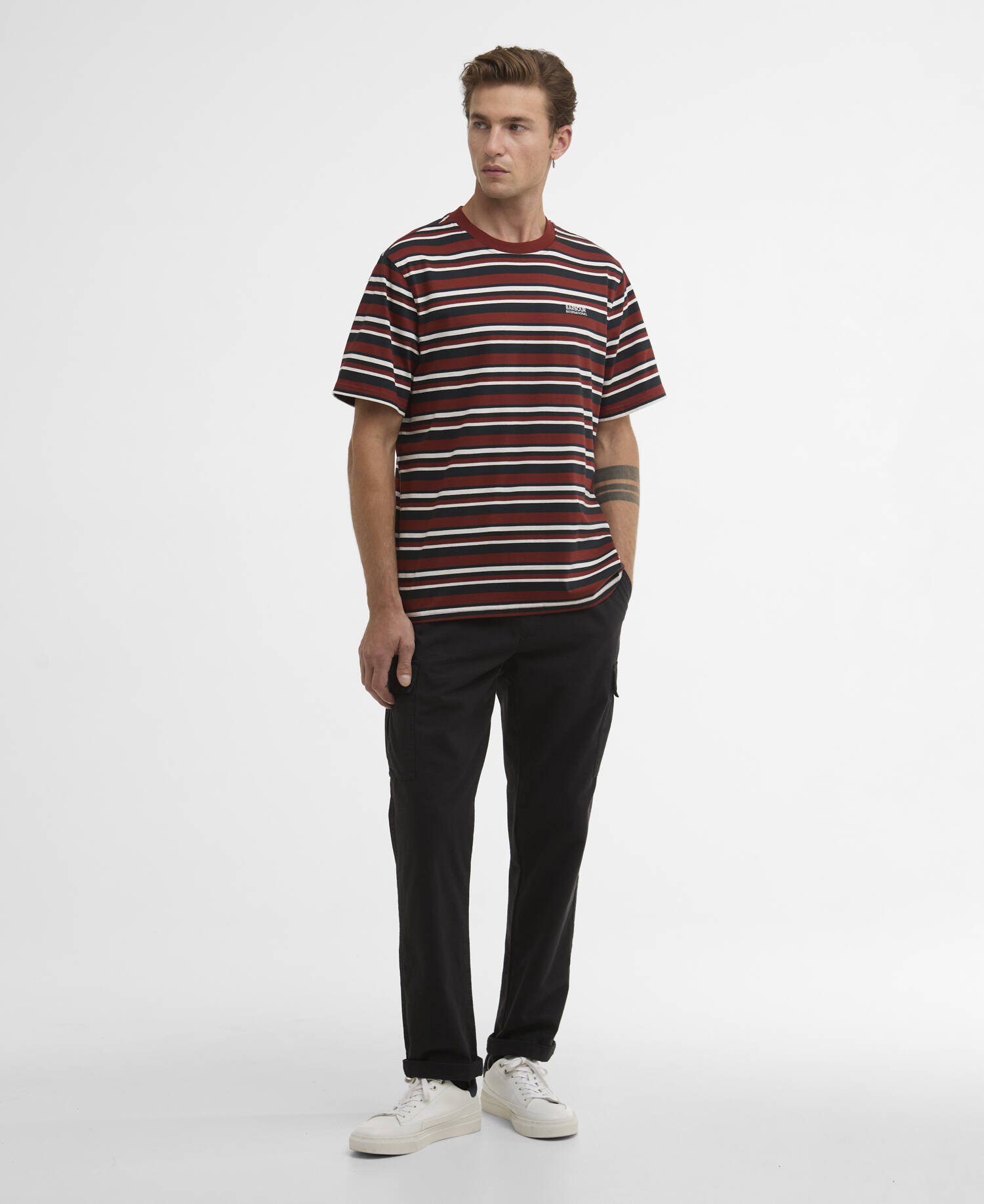 Burnwood Striped T-Shirt Burnt Henna image number 1