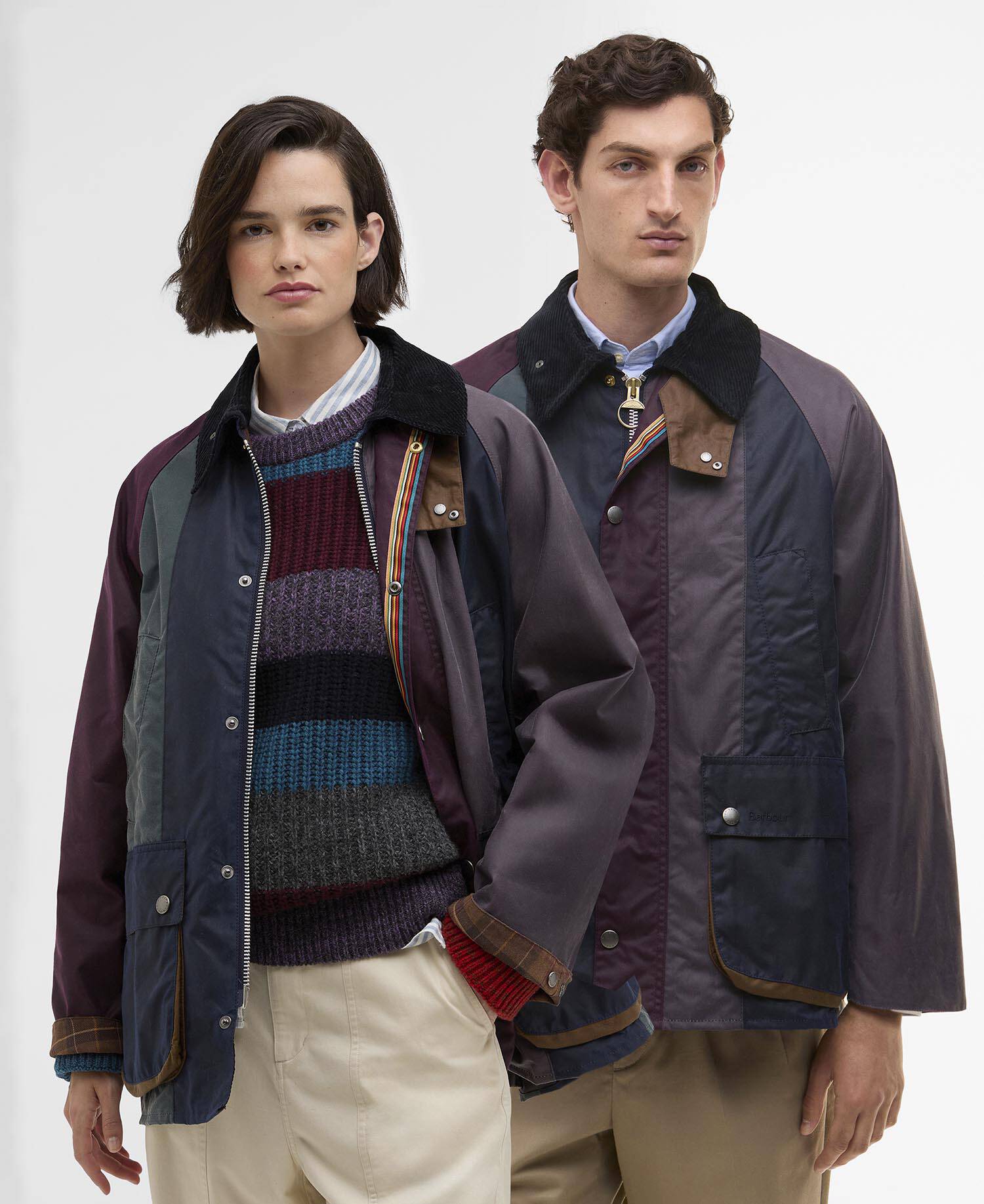 Paul Smith loves Barbour Striped Oversized Bedale Waxed Jacket image number 0