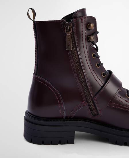 Ouseburne Biker Boots Cherry Glace