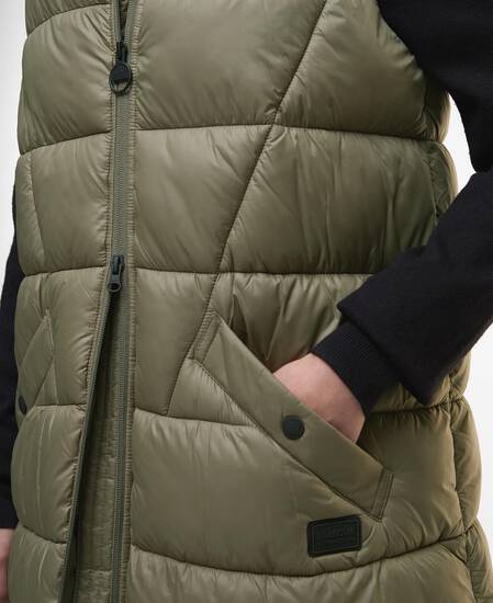 Cecilla Puffer Gilet Dusky Khaki
