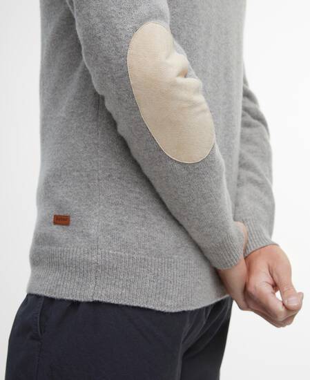 Essential Elbow Patch Jumper Stone