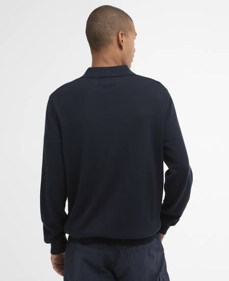 Pima Cotton Knitted Polo Shirt Navy