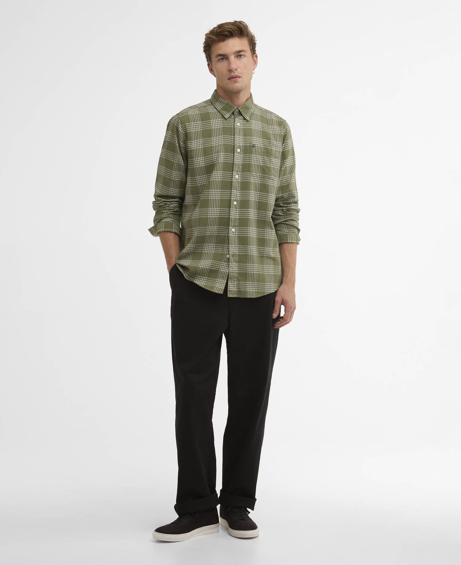 Heanes Waffle Check Long-Sleeved Shirt image number 1