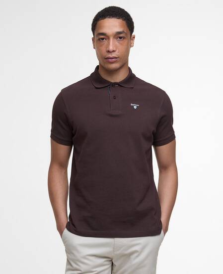 Tartan Pique Polo Shirt Dark Oak Tartan Pique Polo Shirt Dark Oak