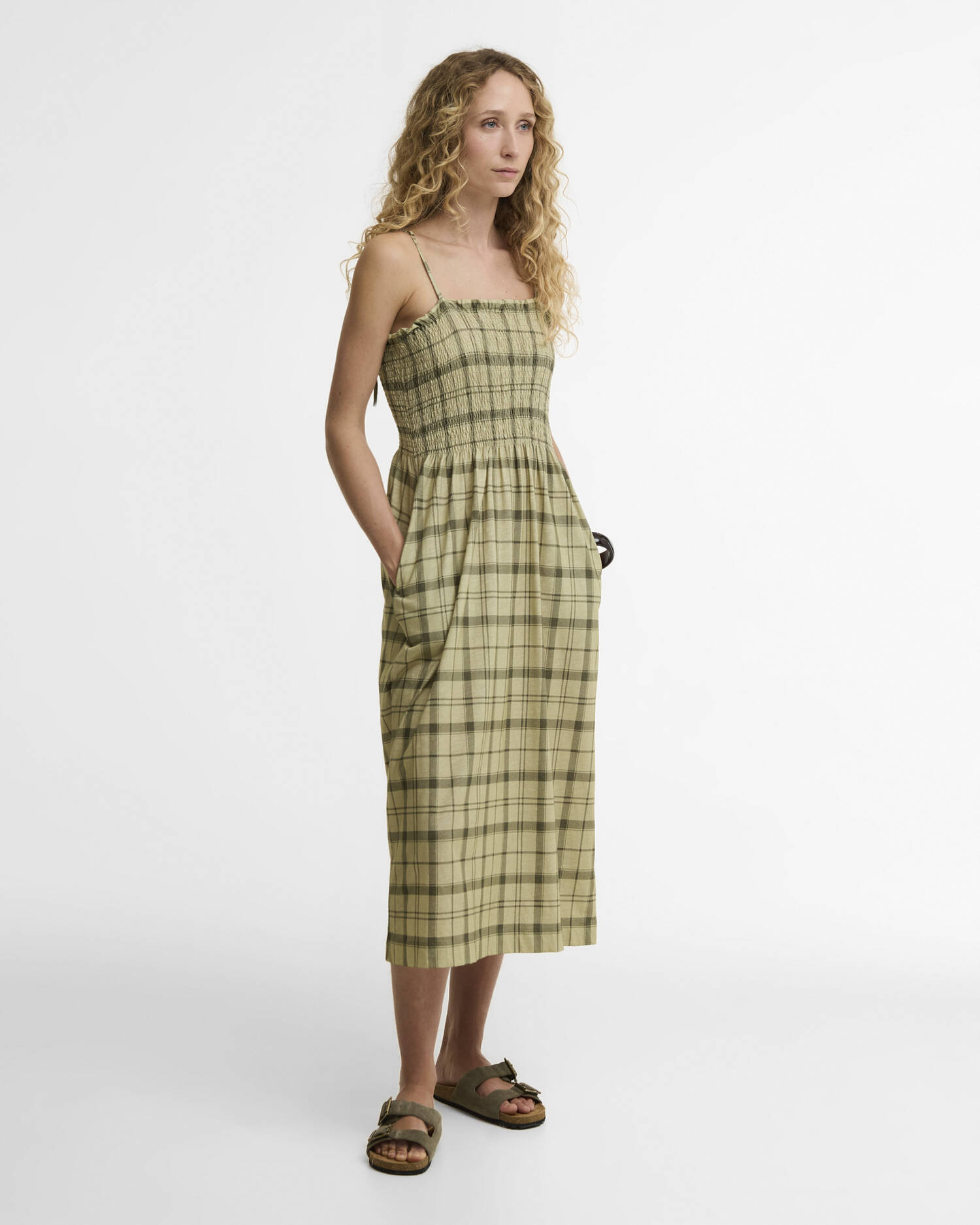 Kleid Orla Midi Sage Green Tartan image number 1
