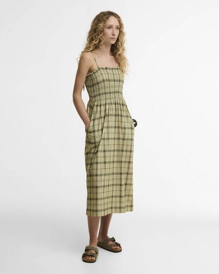Abito midi Orla Sage Green Tartan